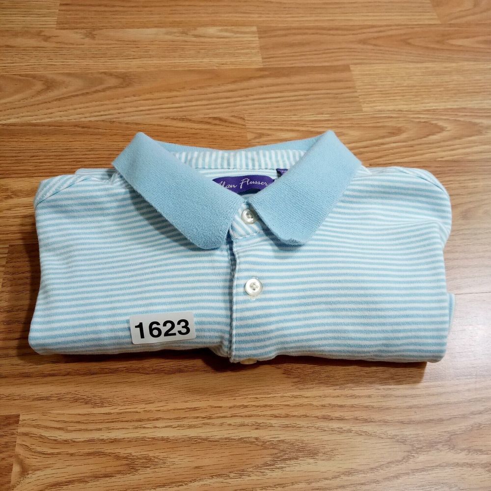 Alan Flusser Shirt Mens Sz L Polo Pima Cotton Soft Striped Short Sleeve - Picture 10 of 10